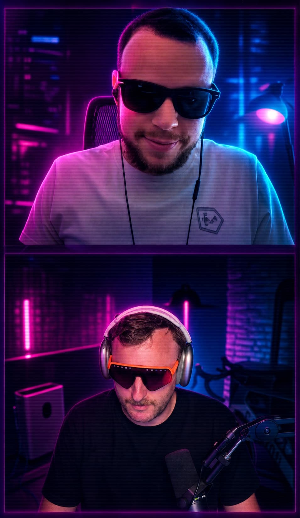 A neon-styled stacked livestream still featuring PepTechDev and TheDevDad.